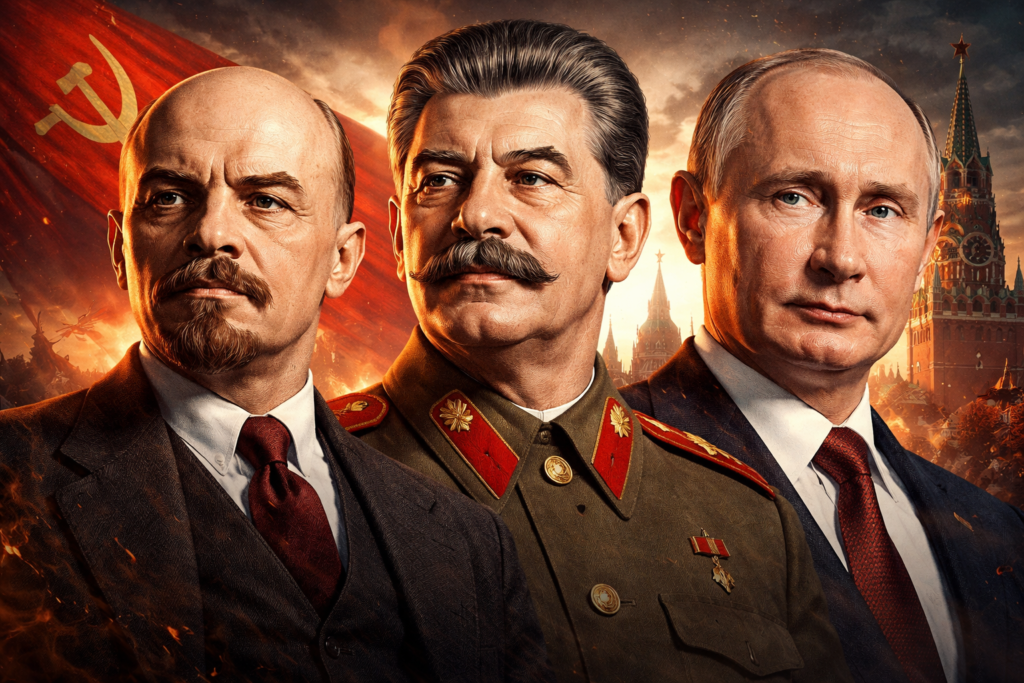 Vladimir Lenin, Joseph Stalin en Vladimir Poetin